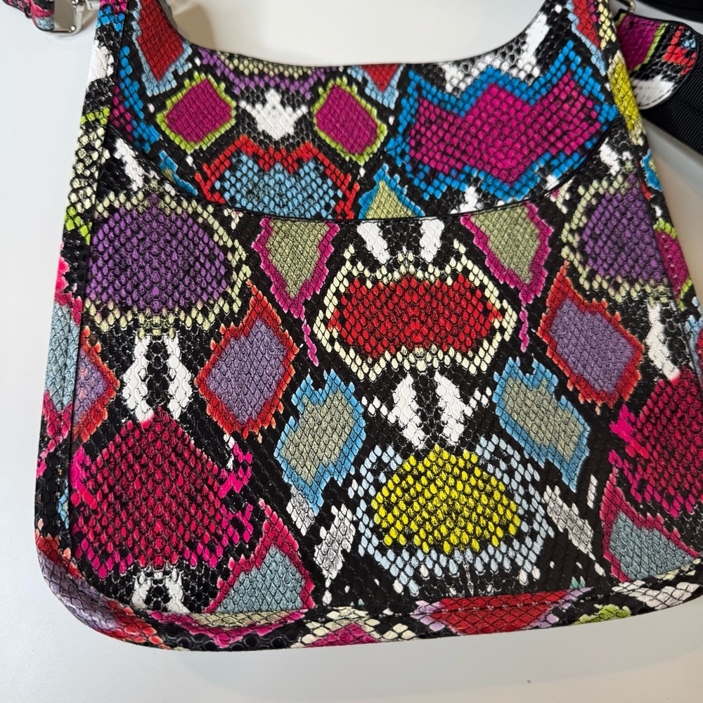 Ahdorned Mini Vegan Leather Messenger Crossbody Bag Multi Reptile Pattern - Picture 3 of 11